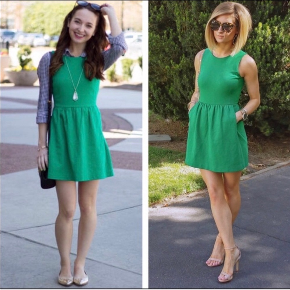 Green J Crew dress
